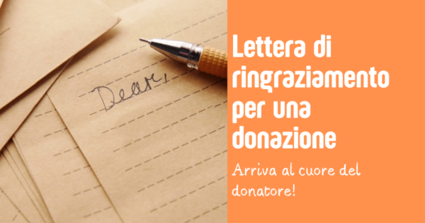 lettera ringraziamento donazione